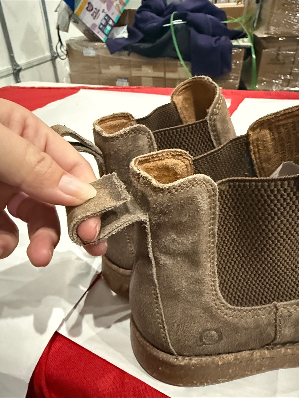 Born Women's Taupe Suede Chelsea Ankle Booties - Picture 5 of 5